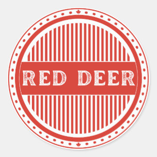 Red Deer City Pride Emblem – Canadian Identity Classic Round Sticker