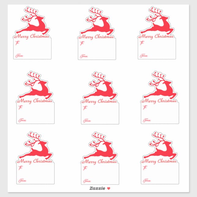 Red deer gifts tags (Sheet)