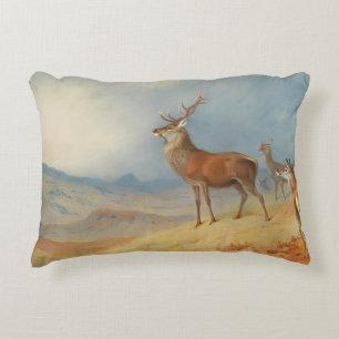 Red Deer In A Highland Landscape, Art Accent Pillow