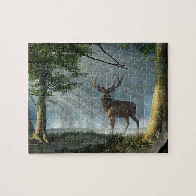Red Deer in the Deep Forest Jigsaw Puzzle (Horizontal)