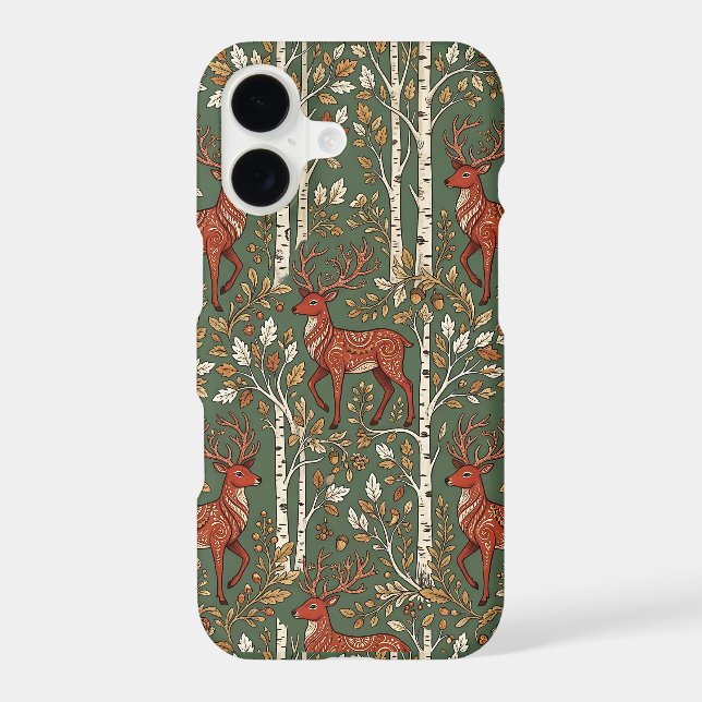 Red Deer iPhone 17 Case - Nature Pattern Cover (Back)