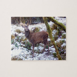 Red Deer Stag in the Snow Jigsaw Puzzle