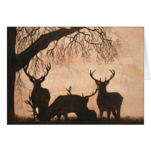 Red Deer Stags Card