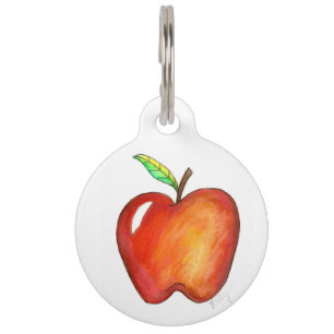 Red Delicious Apple Fruit Fruity Personalized Pet Tag