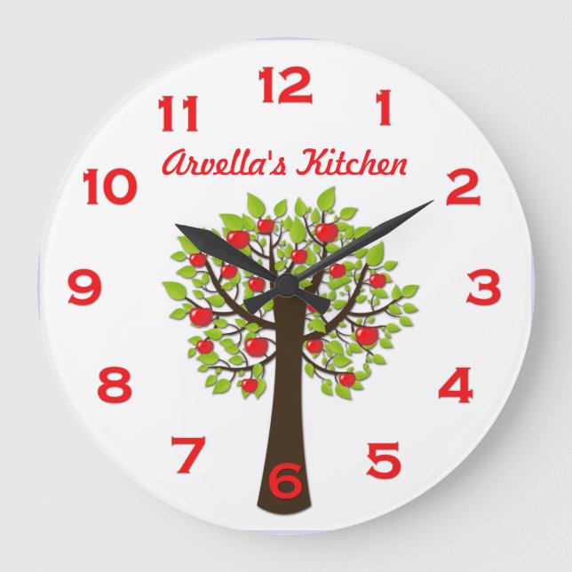 Red Delicious Apple Tree Personalized Wall Clock (Front)
