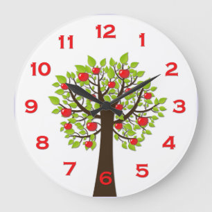 Red Delicious Apple Tree Wall Clock