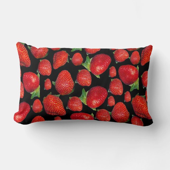 Red Delicious Strawberries, Lumbar Cushion (Front)