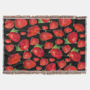 Red Delicious Strawberries, Throw Blanket