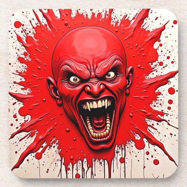 Red Demon Fury Art Coaster (Front)