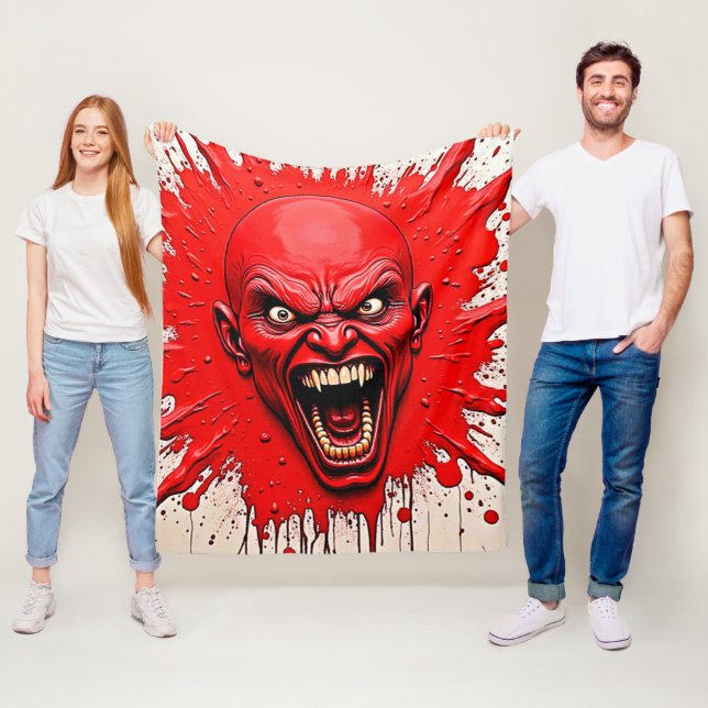 Red Demon Fury Art Fleece Blanket (In Situ)