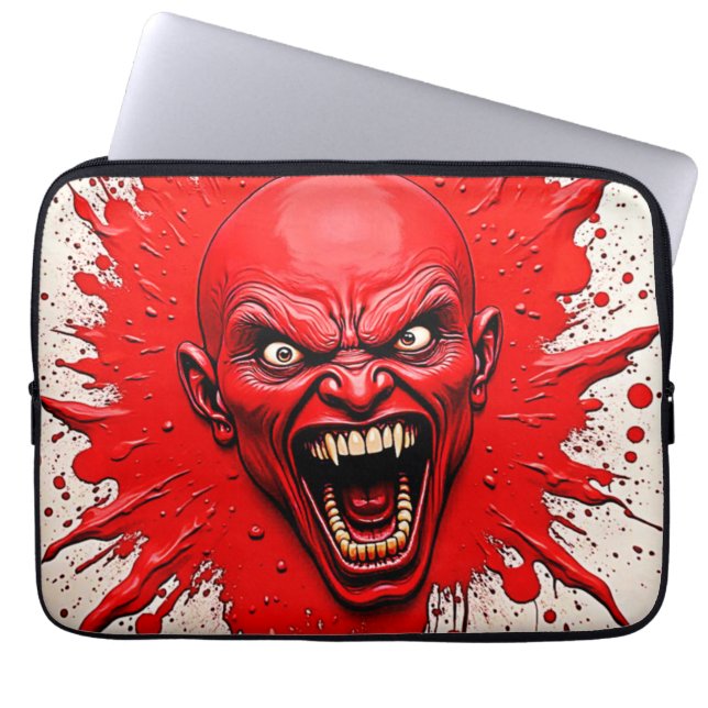Red Demon Fury Art Laptop Sleeve (Front)