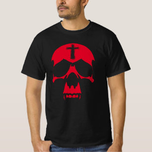 Red Demon Skull Gothic Graphic Design T-Shirt