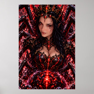 Red Demoness Gothic Fantasy Poster