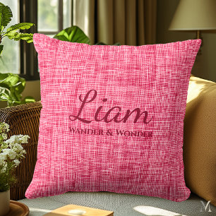 Red Denim Texture Personalized Rustic Home Decor Throw Pillow