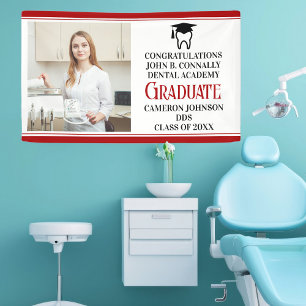 Red Dental School Graduation Party Photo Banner