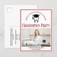 Red Dental School Photo Custom Graduation Party