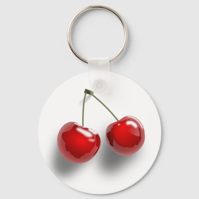 Red Dessert Glazed Cherries Keychain (Front)