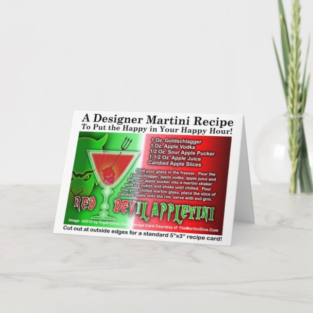 Red Devil Apple Martini Halloween Recipe Card (Front)