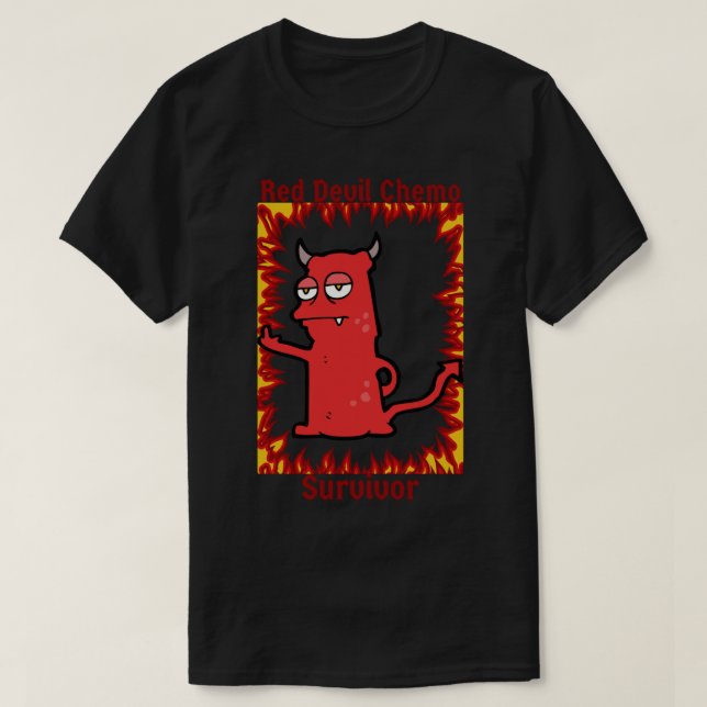 Red Devil Chemo Survivor Sticker.png T-Shirt (Design Front)