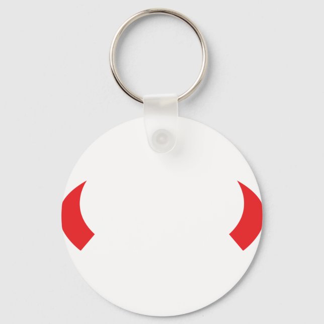 red devil horns icon keychain (Front)