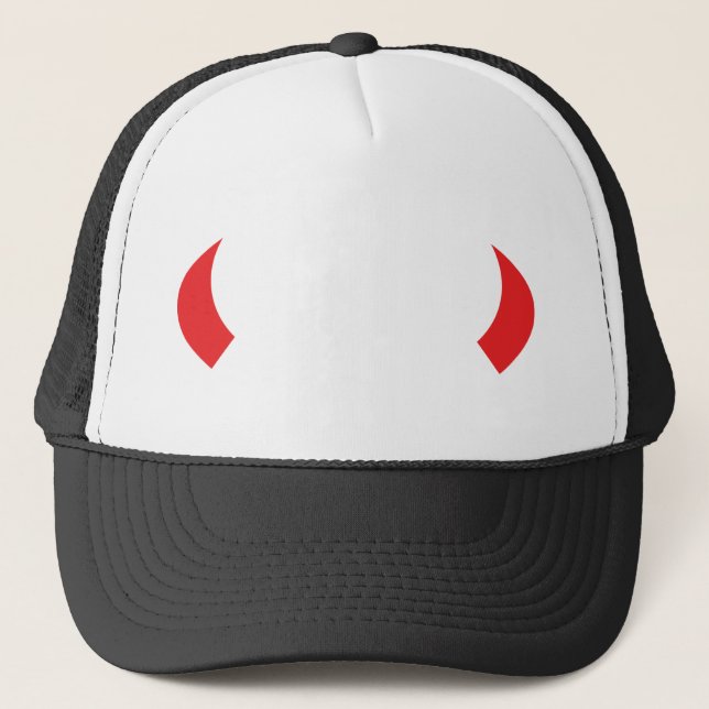 red devil horns icon trucker hat (Front)