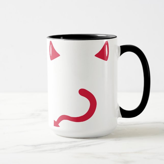 Red devil horns tail mug (Right)
