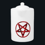 Red Devil Pentagram<br><div class="desc">Red, inverted, textured pentagram in circle, on white background. Occult symbol. 666</div>