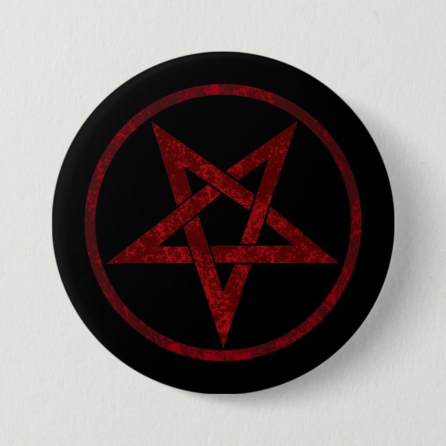 Red Devil Pentagram 3 Inch Round Button (Front)