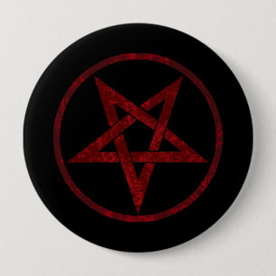 Red Devil Pentagram 4 Inch Round Button