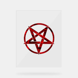 Red Devil Pentagram Acrylic Sign