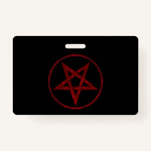 Red Devil Pentagram Badge