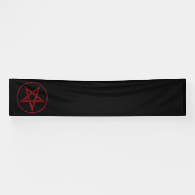 Red Devil Pentagram Banner (Horizontal)