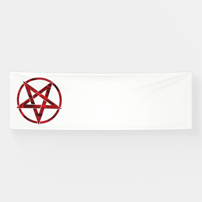 Red Devil Pentagram Banner (Horizontal)