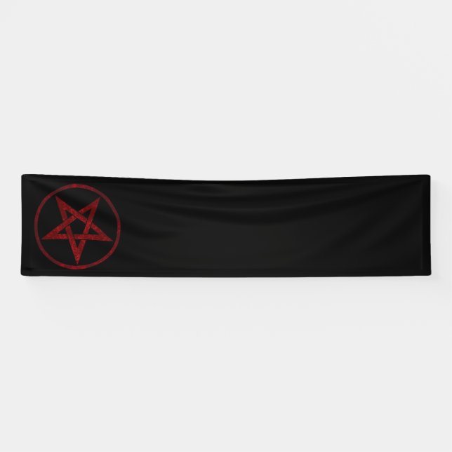 Red Devil Pentagram Banner (Horizontal)