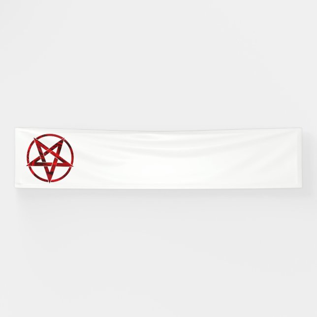 Red Devil Pentagram Banner (Horizontal)