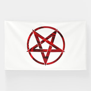 Red Devil Pentagram Banner