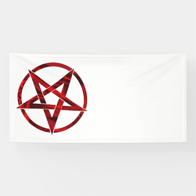 Red Devil Pentagram Banner (Horizontal)