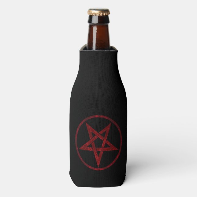 Red Devil Pentagram Bottle Cooler (Bottle Front)