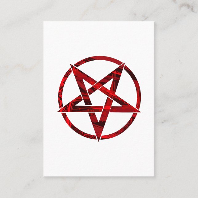 Red Devil Pentagram Business Card (Front)