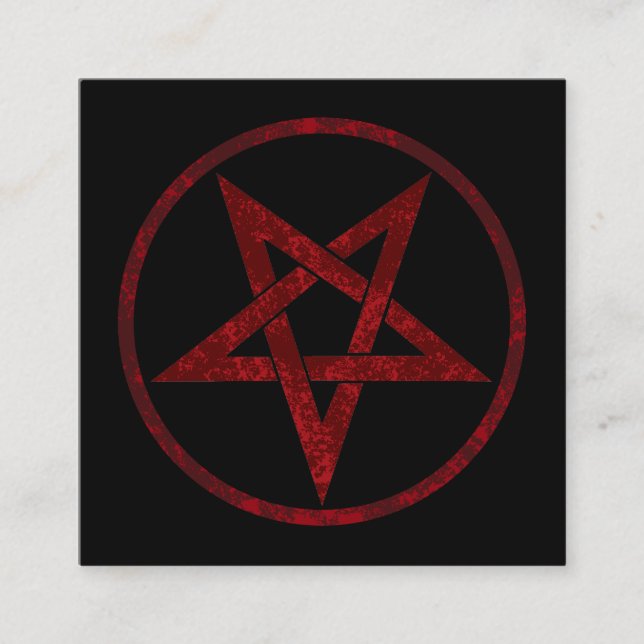 Red Devil Pentagram Calling Card (Front)
