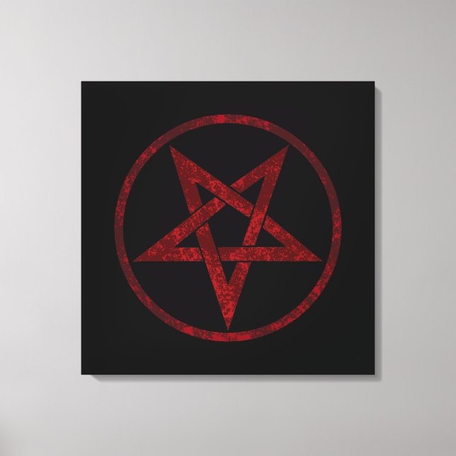 Red Devil Pentagram Canvas Print (Front)