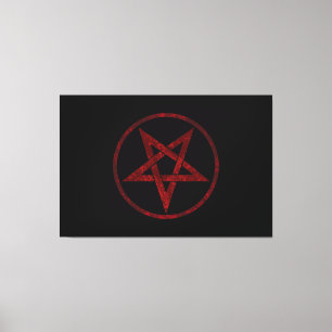 Red Devil Pentagram Canvas Print