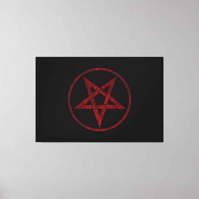 Red Devil Pentagram Canvas Print (Front)