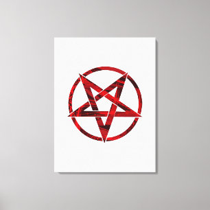 Red Devil Pentagram Canvas Print