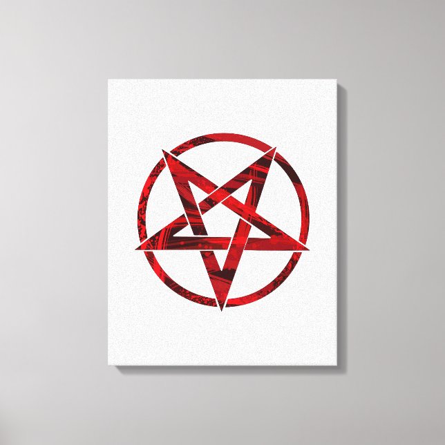 Red Devil Pentagram Canvas Print (Front)