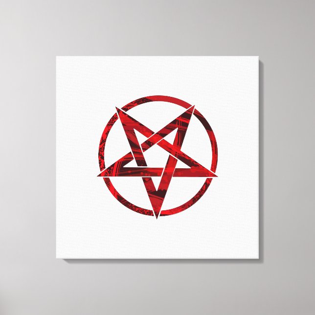 Red Devil Pentagram Canvas Print (Front)