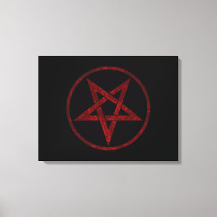 Red Devil Pentagram Canvas Print