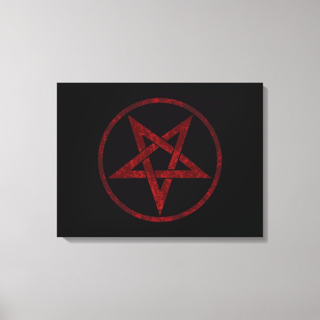 Red Devil Pentagram Canvas Print (Front)