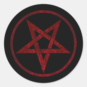 Red Devil Pentagram Classic Round Sticker