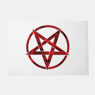 Red Devil Pentagram Doormat